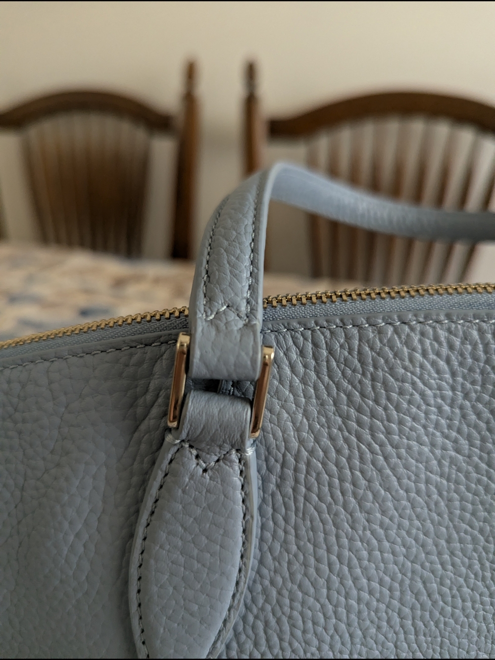 kate spade Light Blue Pebbled Leather Satchel - Picture 6 of 11